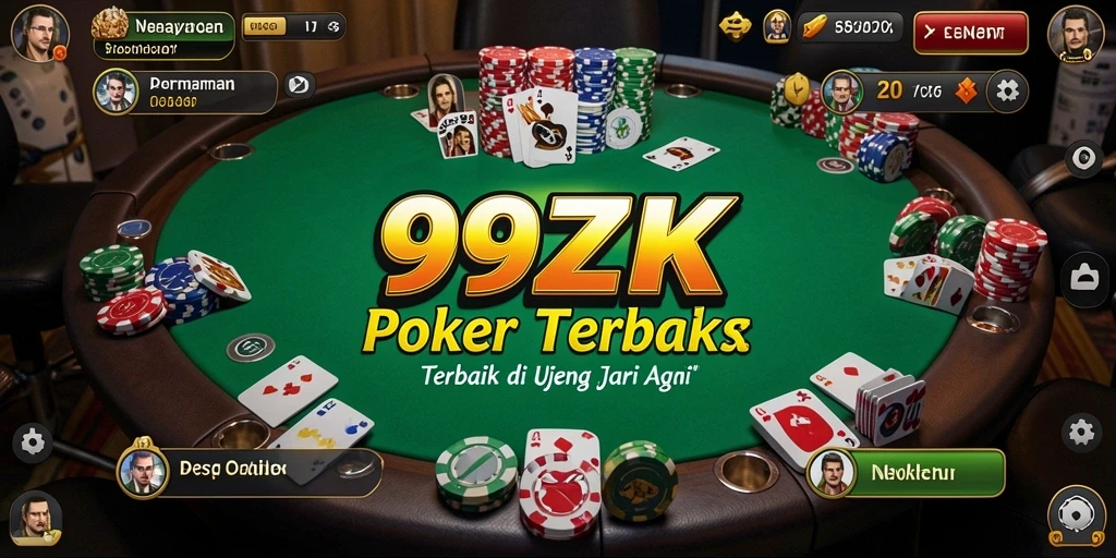 Tampilan gameplay seru di 999ZK dengan pemain bertanding poker.