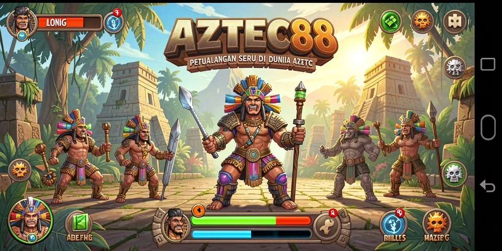 Skrinsut gameplay AZTEC88 menampilkan petualangan menegangkan yang seru.