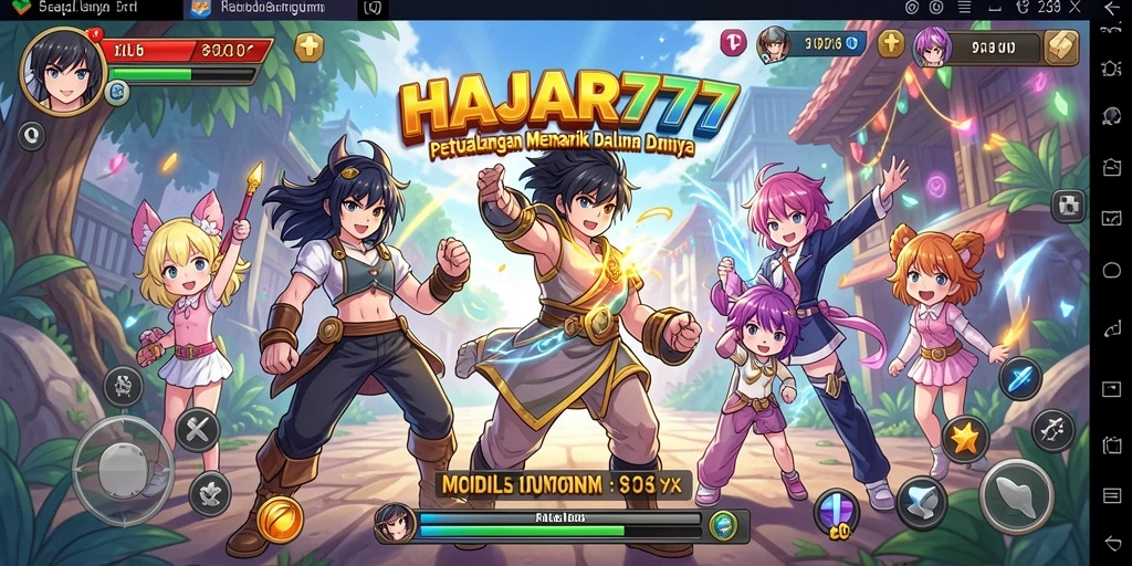 Tampilan gameplay HAJAR777 yang menegangkan dan penuh warna.