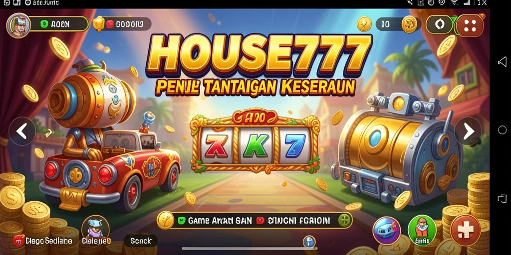 Tampilan gameplay utama HOUSE777 menunjukkan keseruan dan tantangan permainan Arcade.