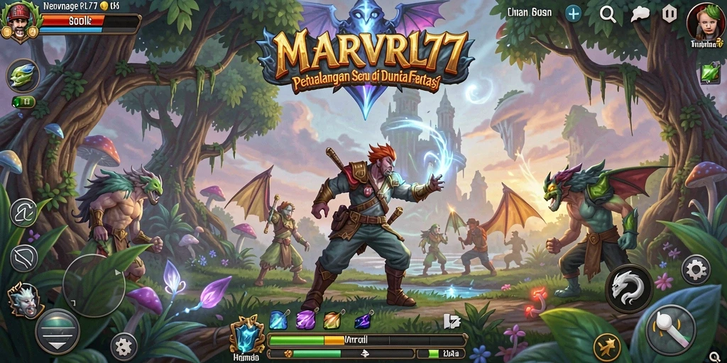 Gameplay MARVRL77 menampilkan petualangan seru di dunia fantasi.