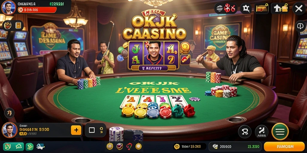 Tampilan menarik dari gameplay Live Casino OKJK yang memikat.