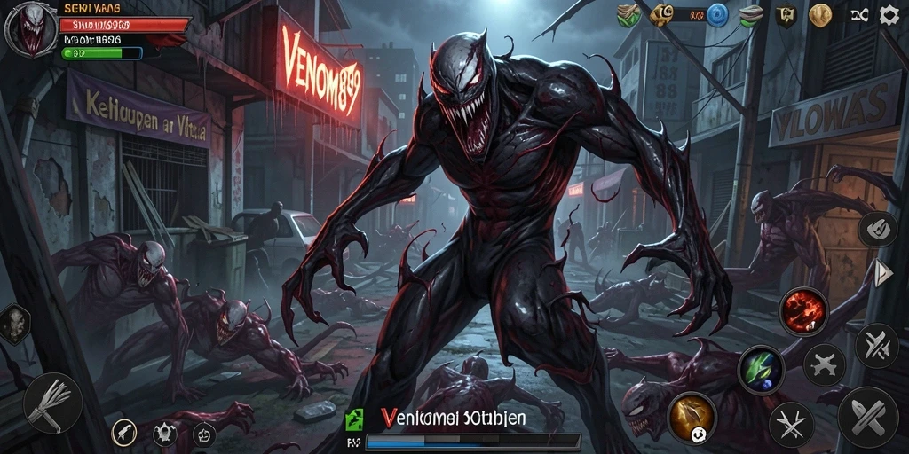 Tampilan gameplay menarik dari VENOM889 dengan aktivitas simulasi yang beragam.