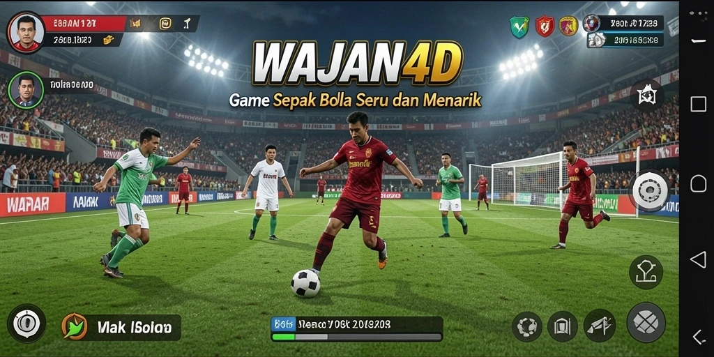 Tangkapan layar utama dari gameplay <strong>WAJAN4D</strong> yang menunjukkan aksi seru di lapangan.
